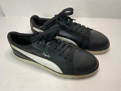 Vintage Men’s Size 11 PUMA Clyde Golf Shoes Black Spikeless Walt Frazier Knicks • $34.99