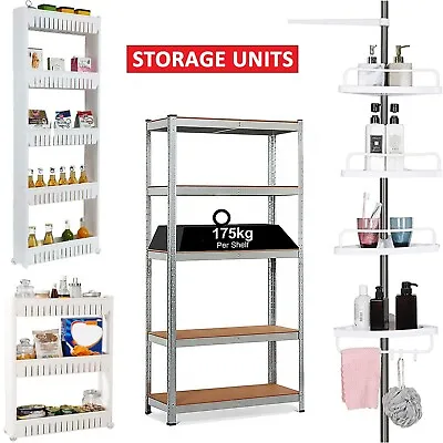 5 Tier Racking Shelf Heavy Duty Garage Shelving Storage Shelves Unit 180x90x40cm • £11.39