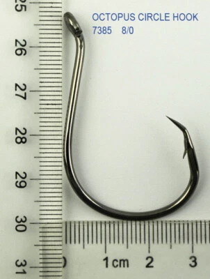 100Pcs Size 8/0 Chemically Sharpened Octopus Circle Fishing Hooks Bulk Sale • $20.89