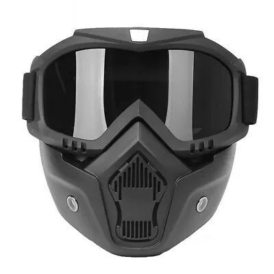 Detachable Motorcycle Helmet Safety Goggles Face Mask Riding Protective Shield • $24.99