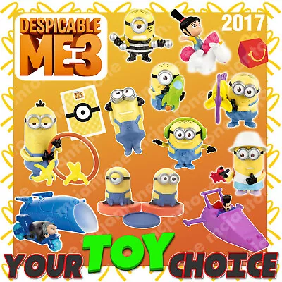 McDonald's 2017 DESPICABLE ME 3 Minion MINIONS Movie Gru Agnes YOUR Toy CHOICE • $6