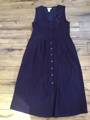 Mary McFadden Womens Button Down Sheath Purple 40  Length Dress • $38.99