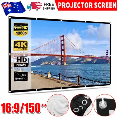$21.95 • Buy 150 Inch Foldable Projector Screen 16:9 Portable HD 3D Movie Cinema Home Outdoor