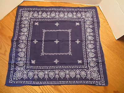 Vintage Fast Color Handkerchief Bandana Classic Blue & White 100% Cotton • $6.99