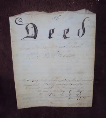 Vellum Deed Marlborough Montgomery Co PA  1835 Samuel Leidy To Philip Reid Esq • $24.99