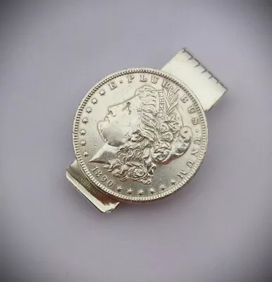 Vtg Heavy Sterling Silver Hand Tooled Morgan Dollar Western Money Clip 45 Grams • $25