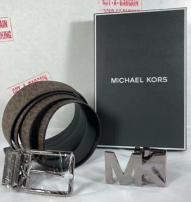 Michael Kors Men's Reversible Signature 4 In 1 Belt Box Set In Brown Black • $72.98