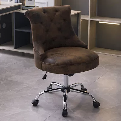 Vintage Home Office Chair Leather Computer Desk Chair Adjustable Swivel Chair • £92.95