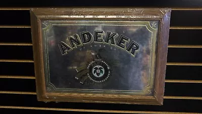 1982 Pabst Andeker Beer Mirror With Wooden Frame 22  X 16   NOS FACTORY SEALED • $22.99