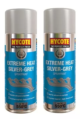 2x Silver Grey High Temperature Spray Paint Up To 550°C For Engine Exhaust 400ml • $22.73