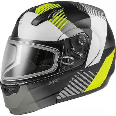 GMax Matte Black/Hi-Vis MD04S Modular Reserve Snow Helmet/Dual Lens ( XL ) • $113.97