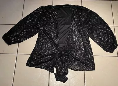 Decjuba Sequin Jacket Black Tie Up Stretch  Size 12 - 14 • $50
