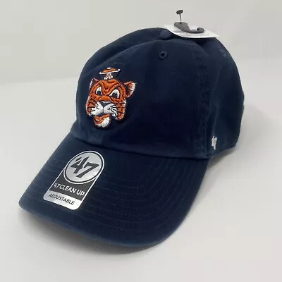 Auburn Tigers ‘47 Brand Clean Up Navy Blue Vintage Sailor Logo Strapback Hat Cap • $28.75