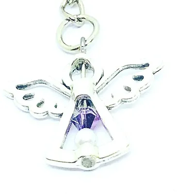 £3.99 • Buy June Birthstone Guardian Angel Keyring Lucky Charm Keepsake Birthday Gift Safety