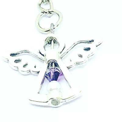 £3.99 • Buy June Birthstone Guardian Angel Keyring Lucky Charm Keepsake Birthday Gift Safety