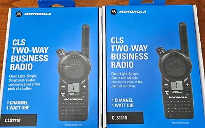 X2 LOT Motorola-CLS1110-UHF Business 2-Way Radios Walkie Talkie-Black-(open Box) • $190