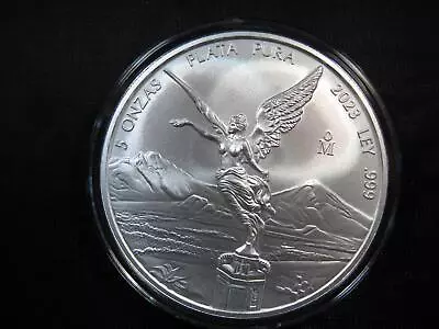 2023 5 Oz .999 Mexican Silver Libertad Coin (BU) In Air-tite Capsule - GORGEOUS • $209.95
