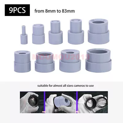 9pcs/set Camera DSLR Lens Repair Tools Ring Removal Rubber 8-83mm Accessories • $35.85