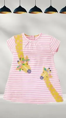 Ex Baby Boden Giraffe Applique Dress In Multi Jungle Friends (A Bit Defect) • £8.50