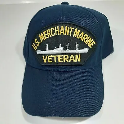 US Navy US Merchant Marine Veteran Men's Patch Cap Hat Navy Blue • $12.99