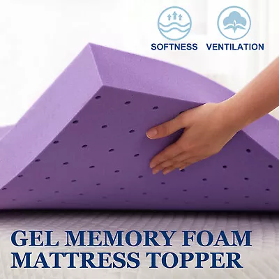 Sinweek Gel Infused Memory Foam Mattress Topper Pad Lavender • $71.99