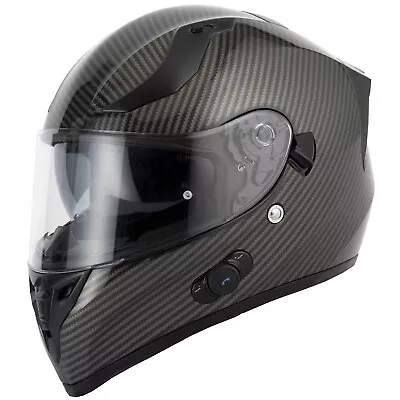 VCAN H128 S7 ECE 22.06 ACU Gold Bluetooth DVS Full Face Motorcycle Helmet Black • $361.66