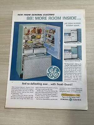 General Electric GE Refrigerator Frost Guard 1962 Vintage Print Ad Life Magazine • $6.99