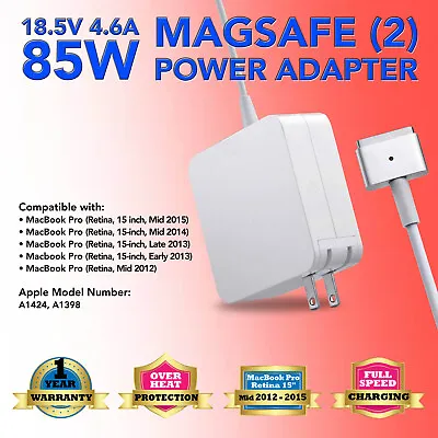 85W AC Adapter Charger Power Cord Supply For Apple MacBook Pro 15  Retina A1398 • $15.86