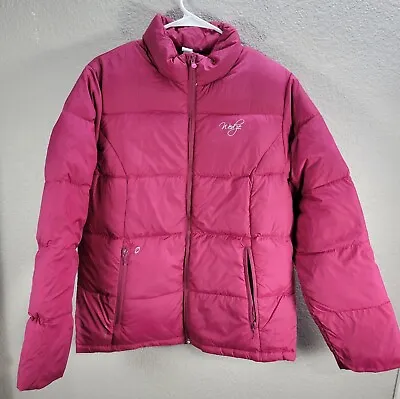 Women's Oxylane Magenta Goose Down Puffer Packable Jacket Sz Small • $22.25