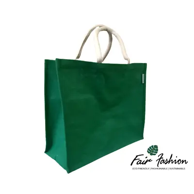 Jute Hessian Colourful Shopping Bag (Large) - Natural & Biodegradable • £3.99