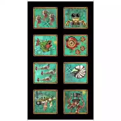 Aquatic Steampunkery Steampunk Fabric Nautical Turtle Fish Cotton QT 24  Panel • $8.95