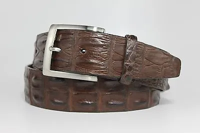 Genuine Australian Hornback Crocodile Leather Belt:Brown-Custom  (Size 32-44) • $225