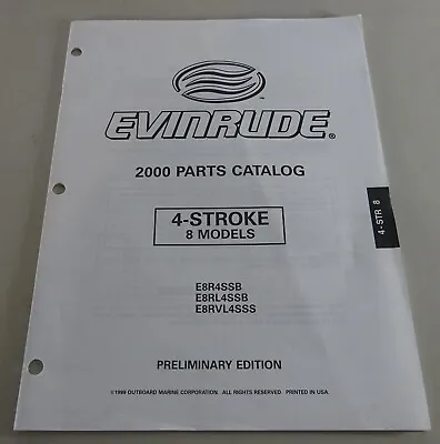 Parts Catalogue Johnson Evinrude Outboard 8 Hp Four-stroke Engines Booth 2000 • $21.18