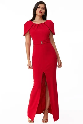 £29.99 • Buy Goddiva Cape Shoulder Maxi With Front Split – Sizes 10 & 12