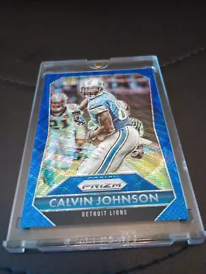 2015 Panini Prizm Blue Wave Prizm Calvin Megatron Johnson Mint HOF Lions • $42.99