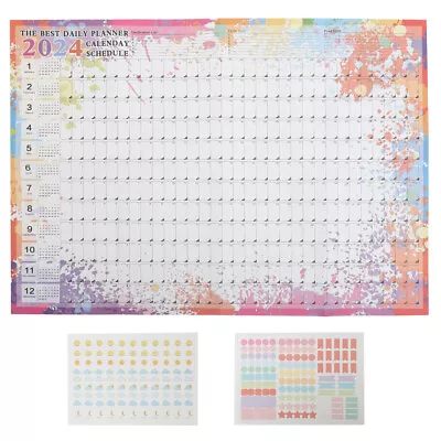  1 Set Yearly Wall Hanging Calendar 2024 Creative Planner Wall Calendar Daily ^ • £7.09