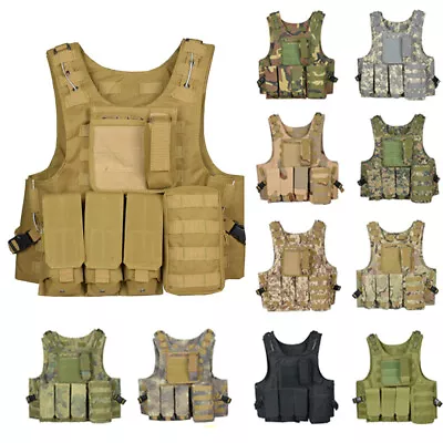 Military Tactical Molle Hunting Vest Outdoor CS Protective Vest Combat Waistcoat • $46.99