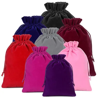 25-100pc Wholesale Gift Pouch Drawstring Velvet Flannel Jewelry Drawstring Bags • $4.95