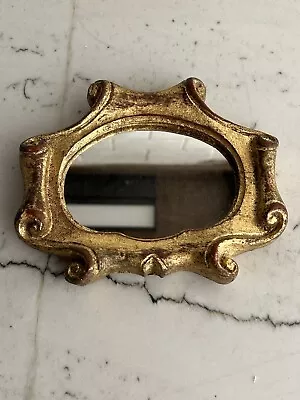 Vintage Florentia Hand Made Italy Small Wall Mirror Gold Guilt 6x5” Stunning • $59