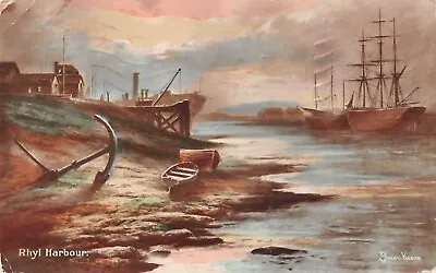 £1.25 • Buy Rhyl Harbour - Artist Elmer Keene ~ An Old Postcard #222521