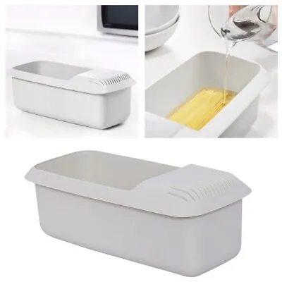 Heat Resistant Microwave Pasta Cooker White Cooking Box  Boiling Vegetable • £11.08