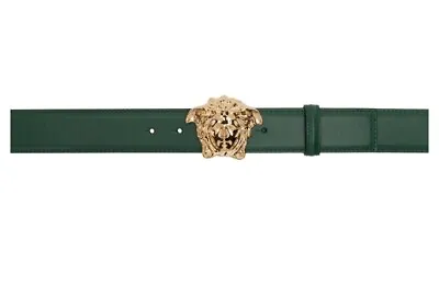 Versace Medusa Head Leather Belt Size 30 US/85 EU And Color Green/Gold • $210