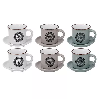 £19.99 • Buy Espresso Coffee Cups And Saucers Set Of 6 Ceramic Mini Shot Mug Gift 12PC 89ml