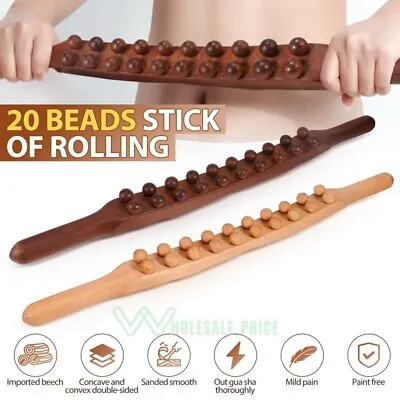 Wooden Guasha Scraping Stick Massage Tools Wood Massager Waist Legs Back Neck US • $14.05