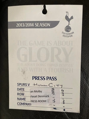 £3.99 • Buy Jan Molby Liverpool Denmark Tottenham Hotspur V Hull City Ticket / Media Pass