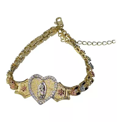 Virgen De Guadalupe Bracelet Brazilian Gold Bracelet Virgencita Religious Gol • $30