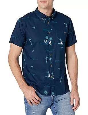 Billabong Mens Classic Sundays Woven Short Sleeve Short Sleeve Shirt Blue Size • $10.99