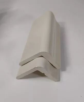 2 Pc. Glossy Cream Tile  Counter Top Edging V Cap Ceramic Trim  New Replacement • $29