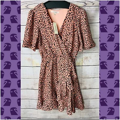 Womens Francesca's Miami SIze Small Pink Cheetah Print Flowy Sun Dress NEW TAGS • $17.99