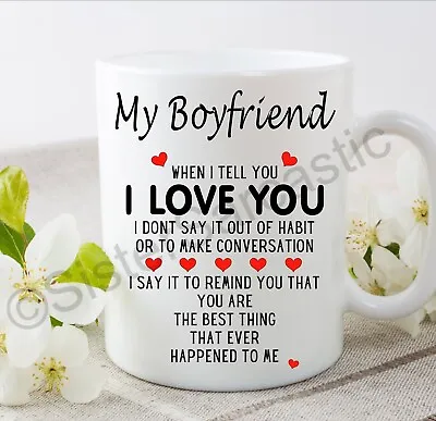 I Love You Boyfriend Wife Husband Partner Cup Mug Gift Present Valentine’s Day • £8.45